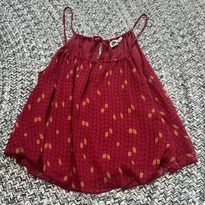 Super cute red pattern Roxy blouse tank top